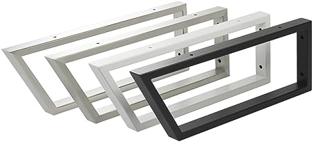 1 pièce Console de lavabo TWK450 trapézoïdale noir mat, support de lavabo en acier, console murale avec porte-serviettes