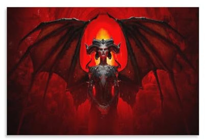 Diablo 4 Poster Spiel Poster Lilith 2 Kunstwerke Bild Druck Poster Wandkunst Malerei Leinwand Dekor Home Poster 60 x 90 cm