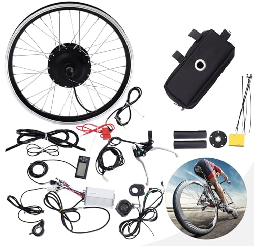 YyanLAK Kit di conversione per bicicletta elettrica, 36 V, 350 W, 20 pollici, kit di conversione per bicicletta elettrica, con display LCD, freno, controller per bicicletta, motore a mozzo Brushless