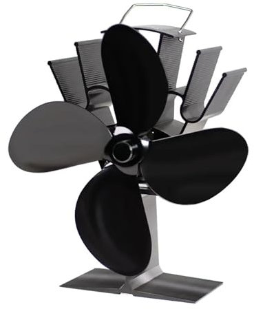 Holzofenventilator 4-Blatt-Herdventilator, Wärmebetriebener Kaminofen, Kaminventilator, Öko-Ventilator, Leiser Heizer, Winterwärmer, Effiziente Wärmeverteilung Energiesparender Ofenventilator ( Color