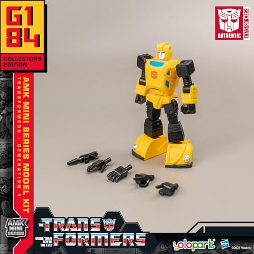 Bumblebee Transformers Spielzeug, Transformers G1 Actionfiguren, AMK Mini-Serie, 10 cm, hochbewegliches Hummel-Modellbausatz mit Waffe, Sammlerstück für Kinder ab 8 Jahren, kein Umbauen