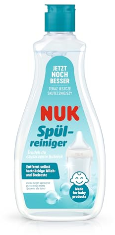 NUK Nettoyant vaisselle pour biberons | 500 ml | Idéal pour le nettoyage des biberons, tétines et accessoires | Nettoyant sans parfum | pH neutre | Bouteille 100% recyclable