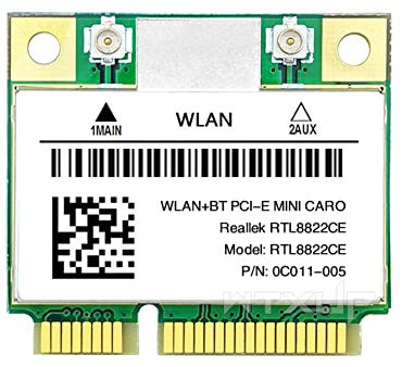 Netoches RTL8822CE 1200Mbps 2.4G/5Ghz 802.11AC WiFi Scheda di rete Mini PCIe Bluetooth 5.0 Supporta computer portatile/PC 10/11