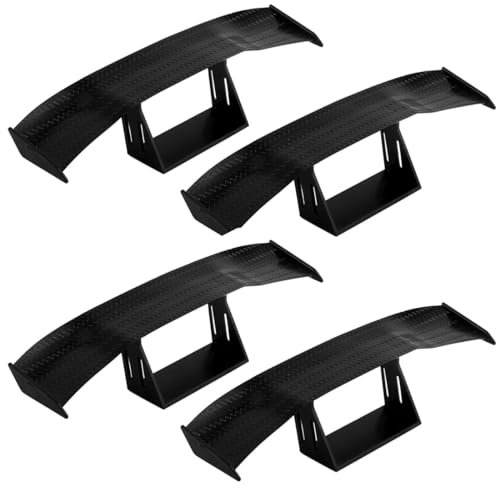 NHPY 4 Stück Mini Spoiler Auto Zum Kleben, 17Cm Universal Auto Mini Spoiler Wing, Mini Heckspoiler, Universal Auto Heckflügel-Dekoration, Fahrzeugstabilität Auto Tuning Spoiler, Car Tuning(Schwarz)