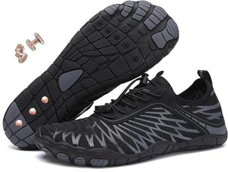 Generisch Chaussures de mise à la terre pour femme, chaussures de randonnée, chaussures pieds nus pour homme et femme, Noir , 40 EU