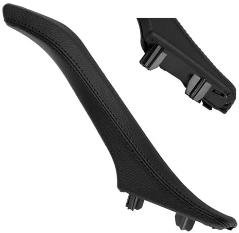 liangren 51417225852 Leder-Seitentürgriff Vorne Türgriffabdeckung für BMW 5er F10 F11 F18 520 523 525 528 530 535 2010-2017, rechte Seite Beifahrerinner-Türgriff Auto Innen Leder Zuggriff (schwarz) 