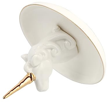 CALLARON 1 Pc Plaque à Bijoux Licorne Plateau à Bijoux Licorne Plat Porte-bijoux Plateau De Maquillage Plateau Décoratif Support De Bague De Fiançailles Anneaux D'animaux Céramique Blanche