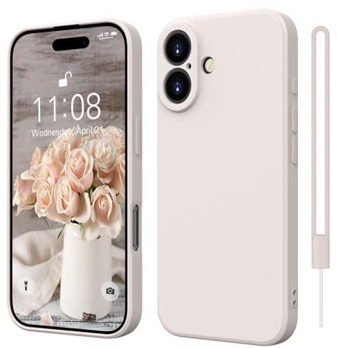 ORDA for iPhone 16 Case Silicone Camera Protection Ultra Slim Case Soft Gel 16 Cover Rubber Lightweight Anti-Scratch Phone Case Compatible for iPhone 16 6.1 Inch Retro White