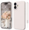ORDA for iPhone 16 Case Silicone Camera Protection Ultra Slim Case Soft Gel 16 Cover Rubber Lightweight Anti-Scratch Phone Case Compatible for iPhone 16 6.1 Inch Retro White