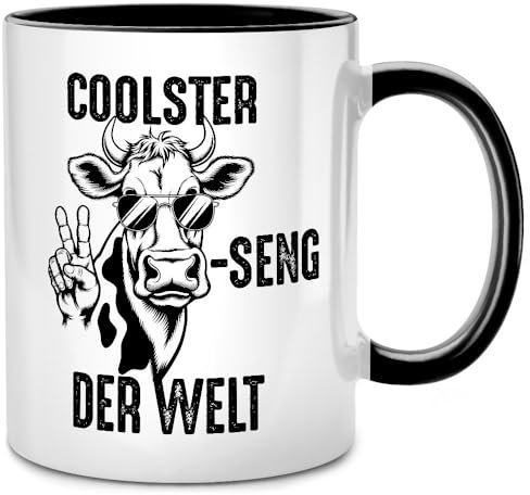 Seness Coolster Kuh-Seng der Welt Cousin Tasse, Bester Cousin Geschenk der Welt, Geschenke zum Geburtstag für Männer, Geschenkideen, Tassen mit Sprüchen lustig, Kaffeetasse Kaffeebecher witzig