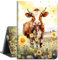 Case for Amazon Kindle Fire HD 10 Tablet (ONLY Fit 11th Generation 2021 Release) & Fire HD 10 Plus Tablet,Slim Lightweight Smart Shell Stand Cover with Auto Wake/Sleep,Cow Sunflower