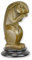 Moritz Art Deco Bronze Hasen-Skulptur - Bronze Figurine Kaninchen 15,5 cm Höhe auf schwarzem Marmorsockel - Edle Dekoration für Zuhause