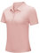 33,000ft Women's Polo Shirt Short Sleeve Breathable Golf Polo Moisture Wicking Polos Ladies Quick Dry Polos Outdoor Sports Athletic Tennis Performance Stretch T-Shirt for Work Casual Pink M