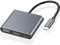 KUKUPOW 3 en 1 Adaptador USB c a HDMI 4k 60hz, Multipuerto USB C Hub Tipo C Adaptador con 4K HDMI to Cable hdmi para TV Adaptador para USB C laptops y Otros Tipos de Dispositivos C