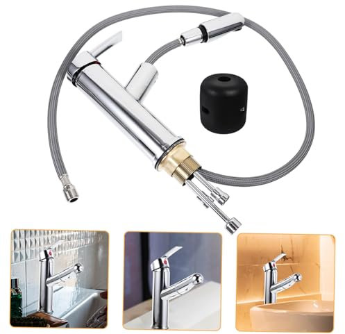 Holibanna Küchenarmatur Edelstahl Pull Out Wasserhahn Mischbatterie Für Warm Und Kaltwasser Mit Flexibler Brause Hochwertiger Spültisch Wasserhahn Für Badezimmer Und Küche Zufällige