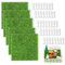 5 Pcs Fake Grass, Fake Grass Mat, Model Turf Gras, Miniature Artificial Gras,with 5 White Landscaping Fences, Natural and Realistic,for Miniature Garden Decoration Dollhouse Decoration (15 * 15cm)