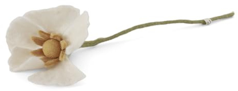 Gry & SIF Sommerblumen aus Filz (Mohnblumen, Kosmeen) Filzblumen Blumenstrauß Muttertag (Mohnblume - weiß)