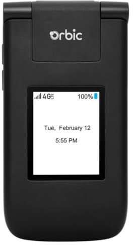 Orbic Journey V 4G LTE Basic Flip Phone with 2.8 Screen, Camera, Wi-Fi, Bluetooth, 3.5mm Audio Jack, Upto 10-Days Standby Battery Power, US Model Unlocked for Verizon, T-Mobile, US Carriers - Black