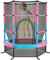 GYMAX Trampolino da Esterno per Bambini, Tappeto Elastico da Giardino, con Rete Protettiva, Telaio in Acciaio, Resistente alle Intemperie, per Interno, Esterno, Portata 135 kg (Rosa, 165 x165cm)