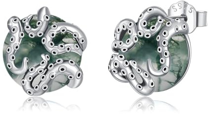 Oktopus-Ohrringe für Damen, 925er Sterlingsilber, Oktopus-Tentakel-Ohrstecker, Ozeanschmuck, Geschenk für Frauen