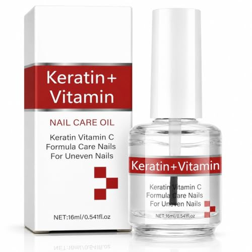 Cuticle Oil, Keratin & Vitamin C Nail and Cuticle Oil - Keratin Protein Moisturizes, Strengthens, and Repairs Cracked Nails & Rigid Cuticles for Healthy Nail Growth