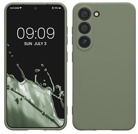kwmobile Handyhülle für Samsung Galaxy S23 Hülle - weiches Handy Silikon Case - Schutzhülle Cover - Graugrün