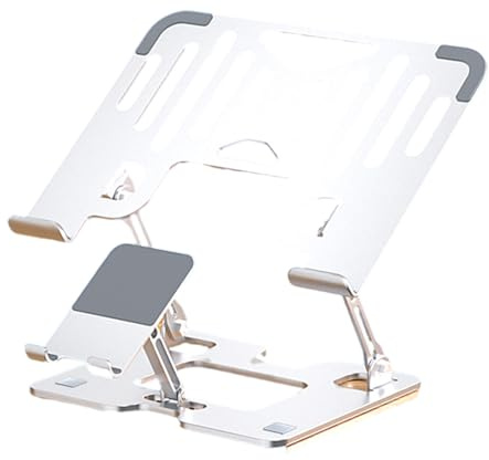 Uitndvyte 2 in 1 Laptop Stand Foldable Upgraded Carbon Steel Frame Double Arm Height for Multiple Devices Laptop Hold