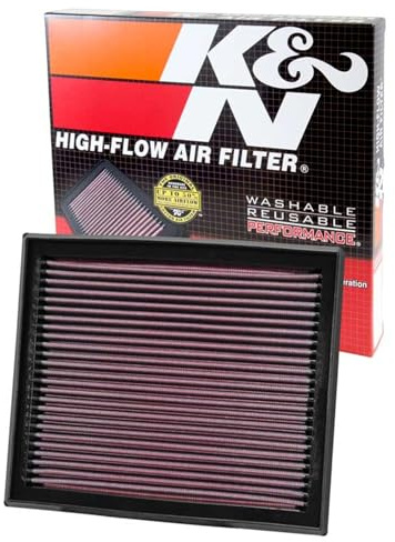 K&N High-Flow Original Lifetime Engine Air Filter: Washable, 33-2873