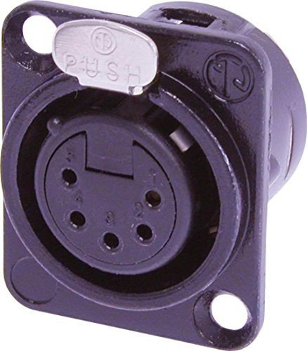 Neutrik NC5FD-L-B-1 5 Pole XLR Chassis Connector, Black