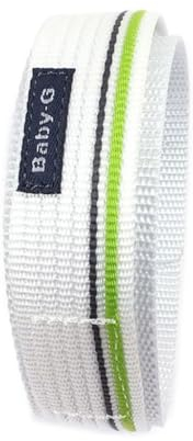 Casio Uhrenarmband 20mm Textil Klett Durchzugsband Weiss/Grün BG-3003V