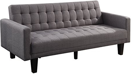 Atlantic Home Collection Sofa mit Schlaffunktion Schlafsofa, Strukturstoff, Grau, 204 x 86 x 84 cm