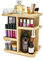 Sorbus Organiseur de maquillage rotatif à 360° en bois de bambou pour cosmétiques, soins de la peau, organisateur de maquillage pour coiffeuse, rangement de salle de bain