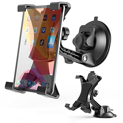 POMILE Tablet Halterung Auto Saugnapf iPad GPS Halterung Auto Verstellbare für tragbare Apple iPad Air/Mini, Samsung Galaxy Tab, 7 ~ 10,5 Tablets