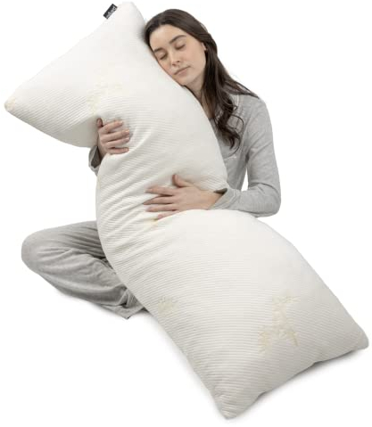 Milliard Premium Seitenschläferkissen aus Memory Foam Füllung - Langes Körperkissen/Stillkissen, mit Weich Atmungsaktives Bezug - Groß, Weiß