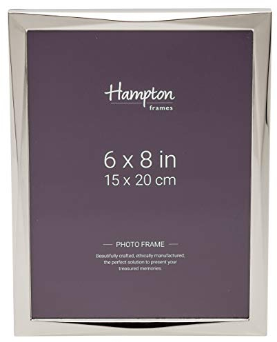 Hampton Frames, Bilderrahmen, 15 x 20 cm, silberfarben, poliertes Metall, Diamant-Design, Glasfront | Freistehend, Hoch- oder Querformat, stilvolle Präsentation Ihrer Fotos