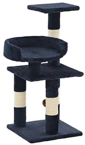vidaXL Arbre à Chat avec Griffoirs en Sisal 65 cm Bleu Grattoir Animaux
