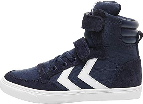 Hummel Unisex Kinder Slimmer Stadil High Jr Hohe Sneaker, Dress Blue 204 496 7459, 32 EU