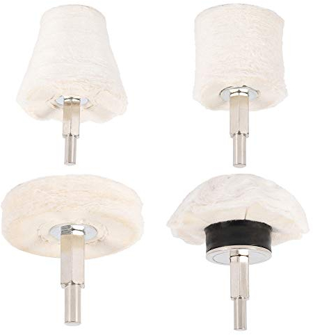 4pcs Polishing Buffing Pad Buffing Wheel Drill Kit Mop Cone Cylindrical Mushroom Wheel Grinding Head with 1/4 Handle for Car Motorcycle Wheels Grinder Polisher