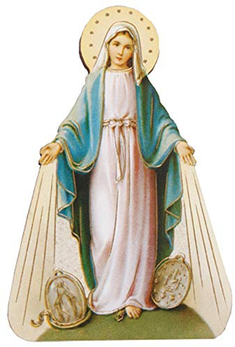 Sacra Famiglia Miraculous Medal - Wooden Fridge Magnet
