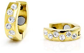 Energie Creolen Vintage Fashion 24k hartvergoldet medizinischer Edelstahl nickelfrei allergiefrei mit funkelnden Swarovski Crystals Energetix 4you 620P Gold