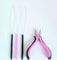 Hair Extension Pliers and Pulling Loop Tool Full Set Tools for Micro and Nano Extensions Rings Beads Black & Pink (Pliers + 3 Threaders)