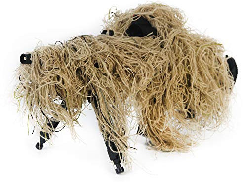 GUGULUZA Ghillie Suit 3D Gewehr Gun Wrap Cover nutzen Gummiband für Camouflage Forest Jagd (Khaki)