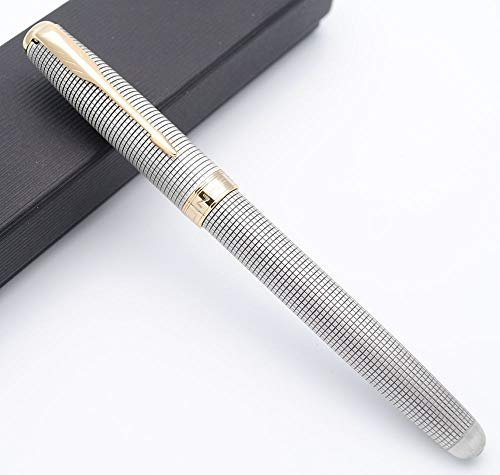 JINHAO 601a Retro Style Fountain Pen Ink Pen (Retro Silver, Fine Nib)