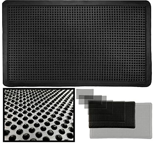 LucaHome - Felpudo Entrada Casa 70x120cm - Goma con Picos Antideslizante - Exterior para Lluvia - Alfombra de Fácil Limpieza - Negro
