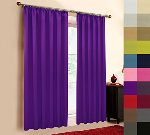 A-TEXTILE-24 Hochqualitativer Verdunkelungsvorhang nach Maß, Kräuselband, auf Maß vorhänge, Maßanfertigung, Gardinen nach Maß, Vorhang, Lila (Höhe: 210cm x Breite: 145cm)