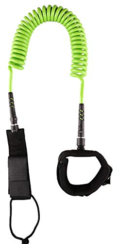 Surf SUP Board Leine,10ft 7 mm TPU Aufgerollte Aufstehen Paddel Tafel,Klettverschluss Dehnbar Knöchelriemen Beinseil,mit Doppelten Edelstahlwirbeln Dreifachem Schienenschoner,für Alle Surfbretter