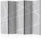 murando - Paravent Raumteiler Innen Abstrakt 225x172 cm 5-teilig Einseitig Raumtrenner Trennwand Holz Sichtschutz Spanische Wand Raum Abtrennung geometrische Muster grau weiß Linien a-A-0222-z-c