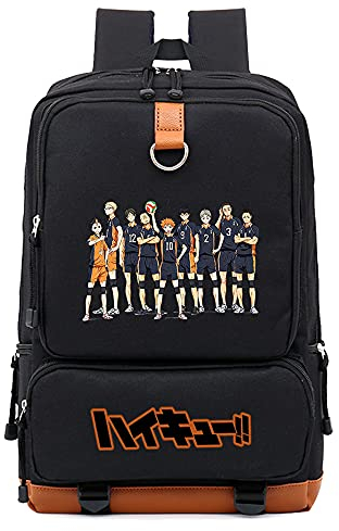 Xinchangda Haikyuu Rucksack, Canvas Rucksack Große Kapazität Oxford Daypack Schultasche Computer Tasche für Schule Büro Geschenk für Anime Fans, Typ1, M,