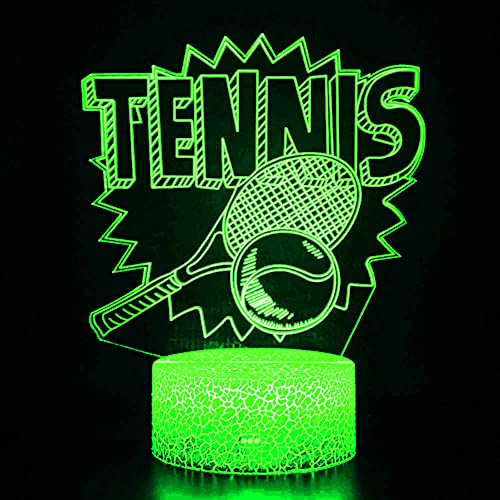 Jinson well 3D Tennis Lampe optische Illusion led Nachtlicht, 7 Farbwechsel Tisch Schreibtisch Dekoration Lampen Acryl USB Spielzeug