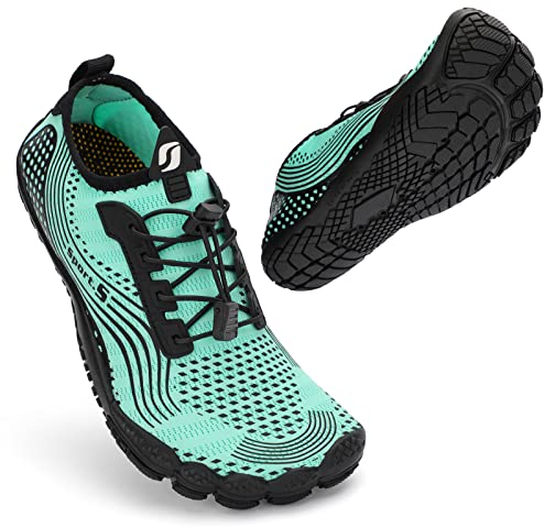 ZHR Badeschuhe Herren Barfuss Schuhe Damen Wasserschuhe Schwimmschuhe Unisex Schnell Trocknend Barfußschuhe Teal EU44